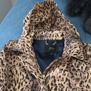 J. Crew Animal Print Rain/Trench Jacket